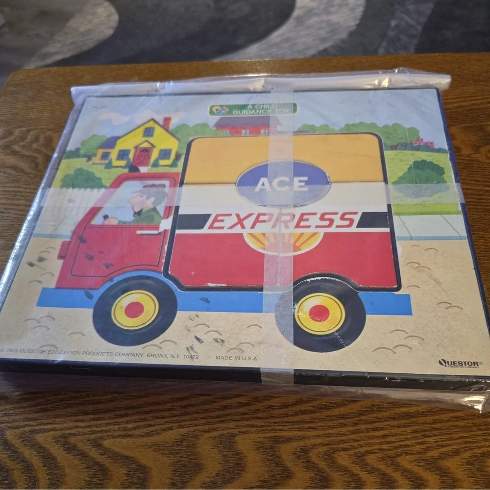 Vintage‎ 1975 Wooden Puzzle Ace Express Truck 953 Child Guidance Toy Education
